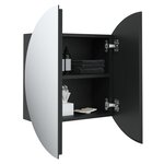 vidaXL Armoire de salle de bain miroir rond et LED Noir 40x40x17 5 cm