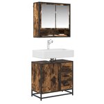 vidaXL Armoire de lavabo de salle de bain chêne fumé 65x33x60 cm
