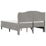 vidaXL Cadre de lit avec tête de lit Gris clair 140 x 190 cm Velours