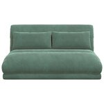 vidaXL Fauteuil de sol ajustable Vert Mer Velours