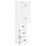 vidaXL Buffet haut Blanc brillant 34 5x34x180 cm Bois d'ingénierie