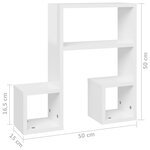 vidaXL Étagères murales 2Pièces blanc brillant 50x15x50cm bois ingénierie