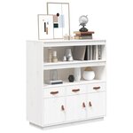 vidaXL Buffet haut Blanc 100x40x108 5 cm Bois massif de pin