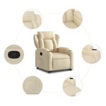 vidaXL Fauteuil inclinable Crème Tissu