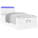 vidaXL Cadre de lit ottoman avec matelas blanc pur 90x200cm similicuir