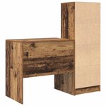 vidaXL Bureau avec tiroir avec étagère avec stockage 2 Pièces Bois ancien