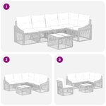 vidaXL Ensemble de canapé de jardin 6 Pièces Gris polyrotin