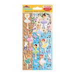 Scène à décorer pour enfants - cours de danse - stickers puffies