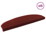 vidaXL Tapis d'escalier auto-adhésifs Semi-circulaire 15 Pièces Bordeaux