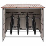 vidaXL Abri de vélo 3 Pièces Marron 215 x 206 x 157 cm Métal