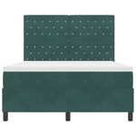 vidaXL Lit à ressort LED avec matelas Vert foncé 140 x 200 cm Velours