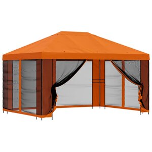 vidaXL Abri de jardin avec parois 4 × 3 m Orange Polyester et Acier