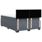 vidaXL Sommier à lattes de lit et matelas Gris foncé 140x190cm Velours