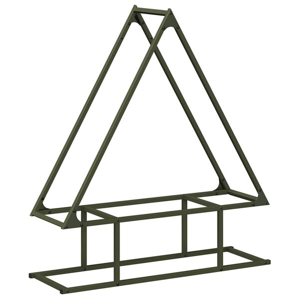 vidaXL Portant de bois chauffage vert olive 80x25x90 cm