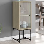 vidaXL Armoire latérale avec porte en verre chêne sonoma 35x37x100 cm