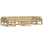vidaXL Ensemble de canapés d'extérieur 6 pc Blanc et Beige