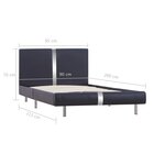 Vidaxl cadre de lit noir similicuir 90 x 200 cm
