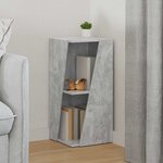 vidaXL Étagère latérale Gris béton 33 x 32 x 70 5 cm Bois d'ingénierie