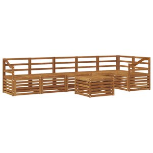 vidaXL Ensemble de canapé d'angle 7 Pièces Naturel Bois d'Acacia Massif