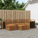 vidaXL Ensemble de canapé d'angle 6 Pièces Naturel Bois d'Acacia Massif