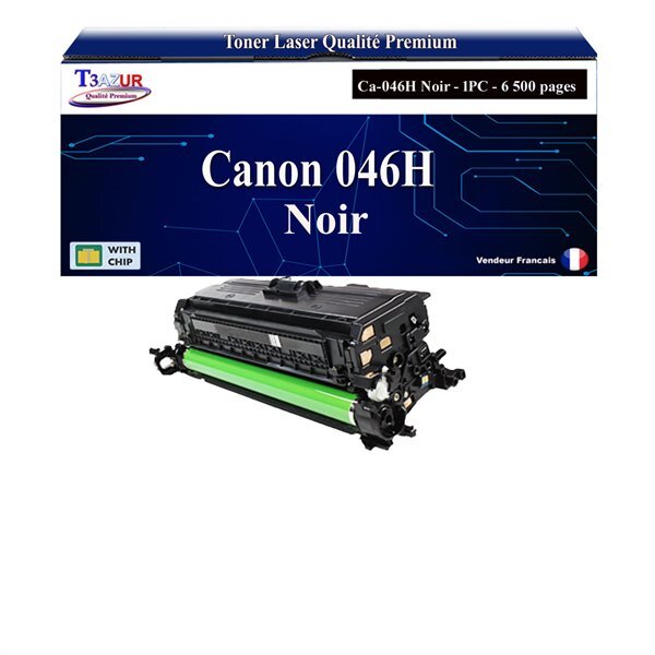 T3AZUR -Toner compatible avec Canon 046H (1254C002/1250C002) pour Canon MF-732Cdw  MF-734Cdw  MF-735Cx  Noir - 6 500p