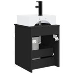 vidaXL Meuble-sèche avec évier mural Noir 39 x 41 x 62 5 cm
