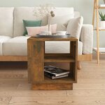 vidaXL Table basse chêne fumé 40x40x43 cm bois d'ingénierie