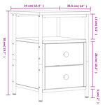 vidaXL Table de chevet chêne marron 34x35 5x50 cm bois d'ingénierie