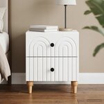 vidaXL Cabinet de chevet Blanc 43 x 34 5 x 48 cm Bois d'ingénierie