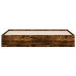 vidaXL Cadre de lit avec tiroirs sans matelas chêne fumé 200x200 cm