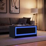 vidaXL Table basse avec lumières LED noir bois d'ingénierie