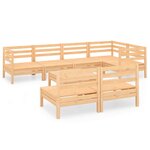 Salon de jardin meuble d'extérieur ensemble de mobilier 8 pièces bois de pin massif 02_0017805