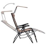 vidaXL Chaises pliables de terrasse 2 Pièces Textilène Taupe