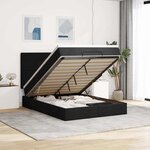 VidaXL Cadre de lit ottoman avec matelas noir 140x190 cm tissu