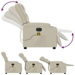 vidaXL Fauteuil de massage inclinable électrique crème similicuir
