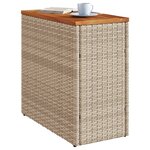 vidaXL Table d'appoint de jardin dessus en bois beige 58x27 5x55 cm