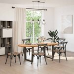 vidaXL Table à manger 220x100x74 cm bois de chêne massif ovale