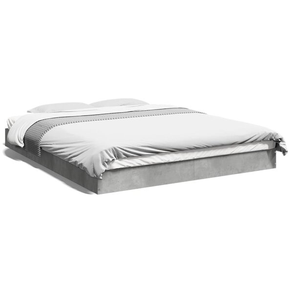 vidaXL Cadre de lit sans matelas gris béton 160x200 cm