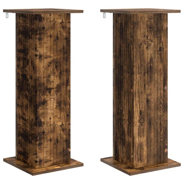 vidaXL Support de Plante 2 pc Chêne fumé 30 5 x 30 x 80 5 cm