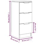 vidaXL Buffets 2 Pièces Chêne fumé 30x30x70 cm Bois d'ingénierie