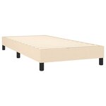 vidaXL Sommier à lattes de lit avec matelas Crème 90x200 cm Tissu
