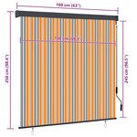 vidaXL Store roulant d'extérieur 160x250 cm Jaune et bleu