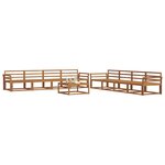 vidaXL Ensemble de canapés d'extérieur 9 Pièces Naturel