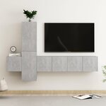 vidaXL Ensemble de meubles TV 5 Pièces Gris béton Bois d'ingénierie