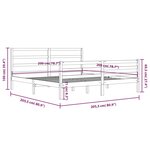 vidaXL Cadre de lit Blanc Bois de pin massif 200x200 cm