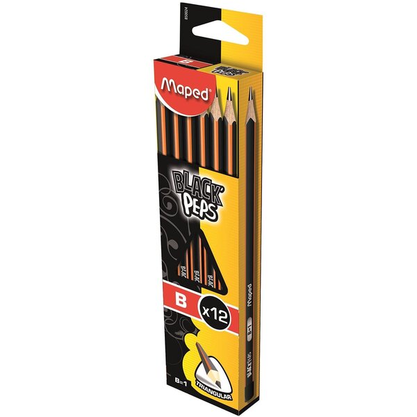 Boite de 12 Crayons à papier BLACK'PEPS B MAPED