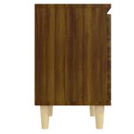 vidaXL Table de chevet avec pieds en bois Chêne marron 40x30x50 cm