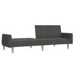 vidaXL Canapé-lit à 2 places gris foncé tissu