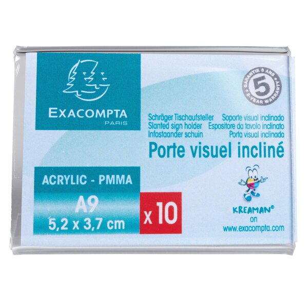 Lot De 10 Porte-étiquettes A9 Horizontal - Cristal - Exacompta