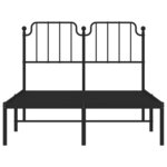 vidaXL Cadre de lit métal sans matelas avec tête de lit noir 120x190cm